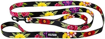 Wolfgang Heavy Duty Dog Leash, Pull-Tested to Over 800 lbs for Walking & Training, DarkFloral Print, Dual-Handle Large