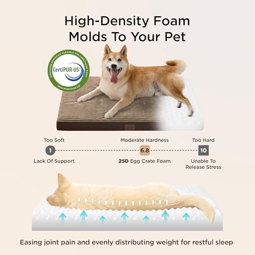 Bedsure ComfyFleece Dog Bed Medium Size Dog with Washable Cover, 29x18