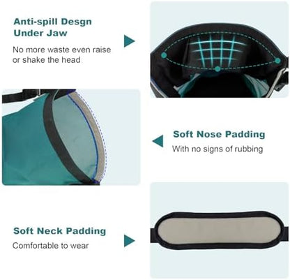 Horse Feed Bag for Grain, Breathable Muzzle Feed Bags for Horses, Universal Mesh Feedbag for Feeding Grain, Anti-Spill Design Feeder, Durable Nose Bag with Solid Bottom (Turquoise)