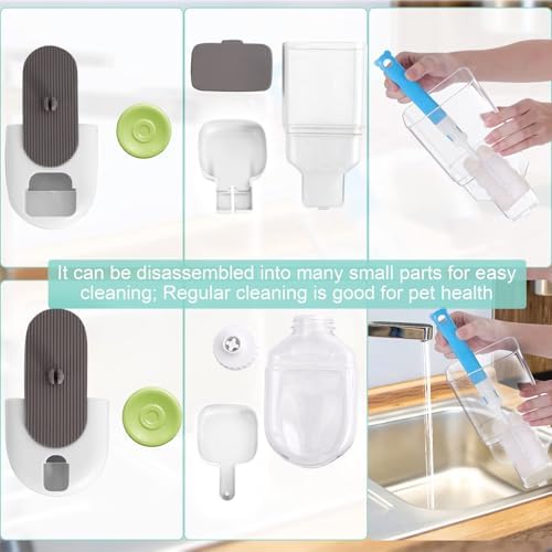 Lemtrflo Rabbit Feeder, Bunny Water Bottle Dispenser, Pet Cage Food Bowl