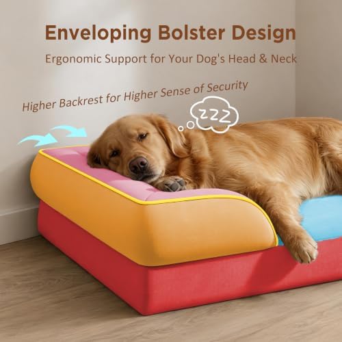 Comfort Expression Orthopedic Dog Bed for Extra Large Dogs with Bolster