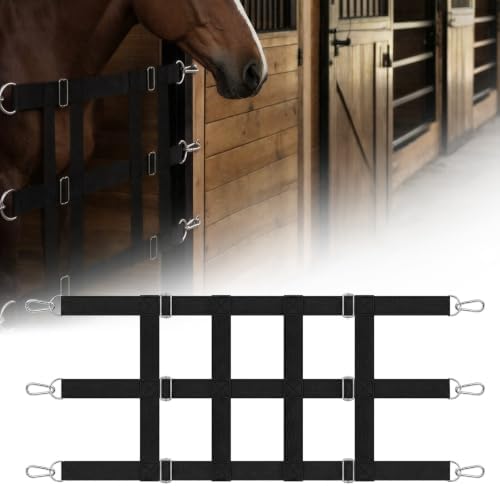 Aliceset Stall Guards for Horses 48" x 18" with Adjustable Strap Black