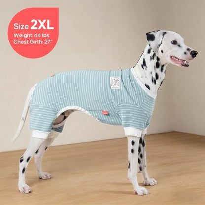 KYEESE Striped Dog Pajamas for Large Dogs Stretchy Onesie for Daily Wear