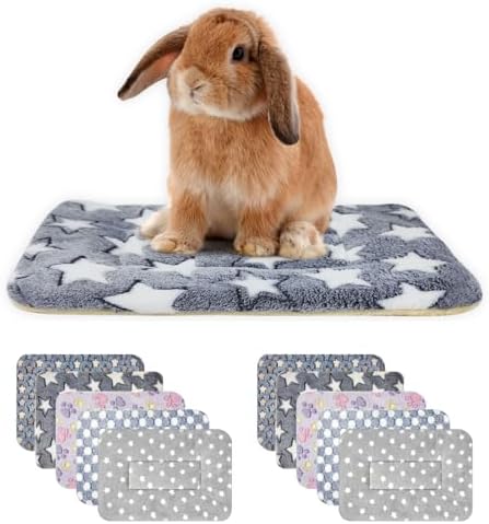 10PCS Rabbit Bed, Soft Bunny Bedding, Fleece Guinea Pig Blanket