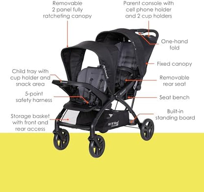 Baby Trend Sit N' Stand® Double 2.0 Stroller, Dash Black