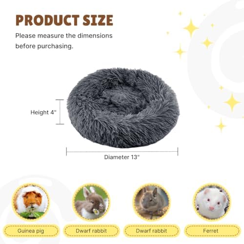 Guinea Pig Bed Soft Washable Donut-Shaped Burrowing Pet Bed for Dwarf Rabbits, Hedgehogs, Chinchillas, Ferrets, Rats Small Animal Mat for Snuggling and Playtime - Dark Blue