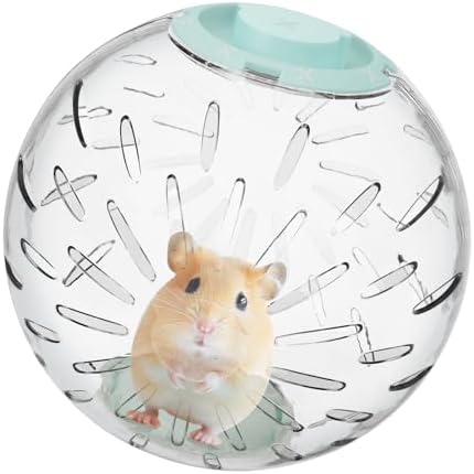 7.9 inch Hamster Ball, Exercise Toys, Running Clear Plastic Balls, Large Space, Easy to Clean, Portable Cage, for Small and Medium Hamsters, Syrian Dwarf Hamster, Green