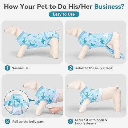cyeollo Dog Surgery Recovery Suit, Surgical Onesie for Female & Male Dogs