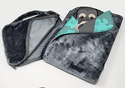 Caroline's Treasures MLM1018TBLT Schnauzer Soft Travel Blanket with Bag Airplane Blanket, Indoor Outdoor Camping Blanket for Traveling, Picnics, Beach Trips, Concerts