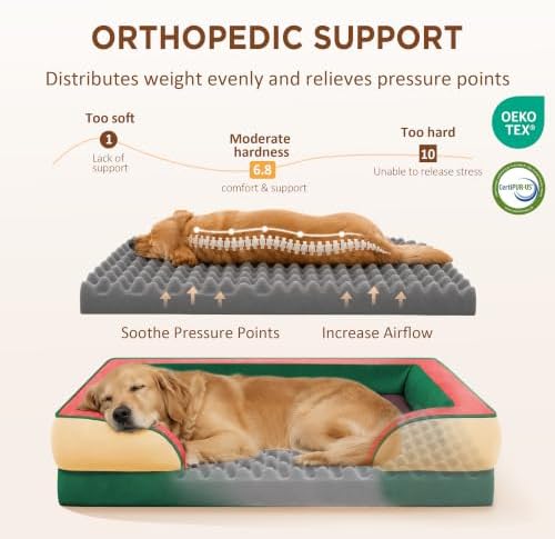 Comfort Expression Orthopedic Dog Beds for Large Sized Dog with Bolster