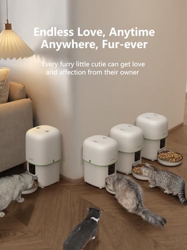 Automatic Cat Feeder with Camera - 5G WiFi Auto Cat Food Dispenser, 1080P HD Video with Night Vision, 1-15 Meals, 1-99 Portions, 2-Way Audio, Keeps Food Fresh, Timed Pet Feeder Also for Dogs