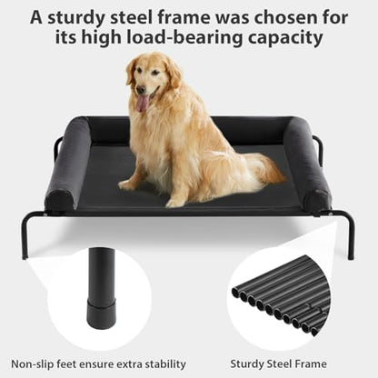 RRPETHOME Elevated Cooling Dog Cot Bed, Large Raised Outdoor Dog Bed