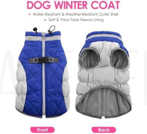 AOFITEE Dog Jacket for Large Dogs Warm Dog Winter Coats with Harness