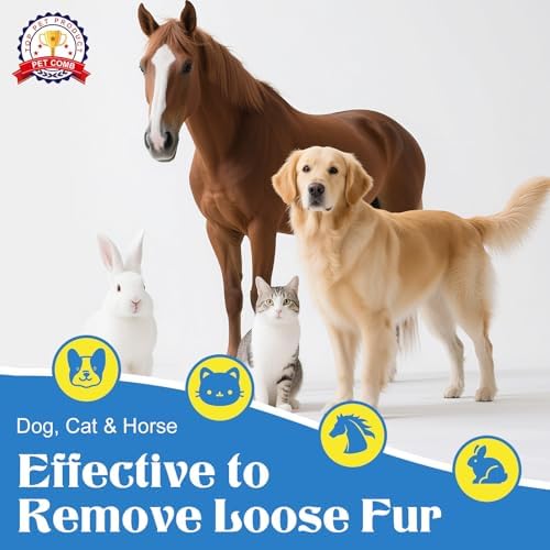Self Cleaning Dog Brush for Shedding - Bristle Brush and Long/Short Needles Design, Skin Friendly, Slicker Deshedding Dog Brush, Hair Removal for Long & Short Haired Pets (Black)