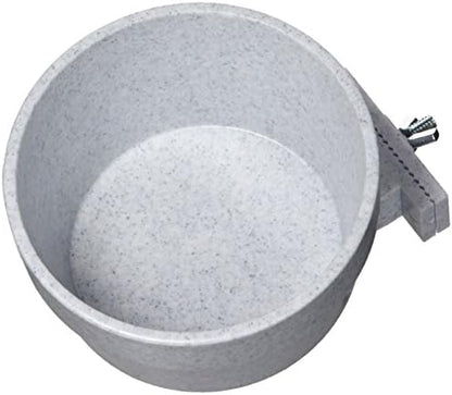 Lixit Quick Lock Removable Cage Bowls for Rabbits, Guinea Pigs, Gerbils, Ferrets, Dogs, Cats, Birds, and Other Small Animals - Made in USA (Gray, 20 Ounce)