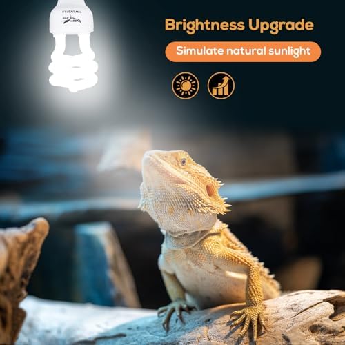 UVB Bulb for Reptiles, 10.0 13W UVB Light for Reptiles, Hygger zoo UVA UVB Reptile Light Bulb Reptile UVB Bulb UVB Light for Bearded Dragon Turtle Lizard Reptile Lamp Terrarium Lamp for Desert Reptile