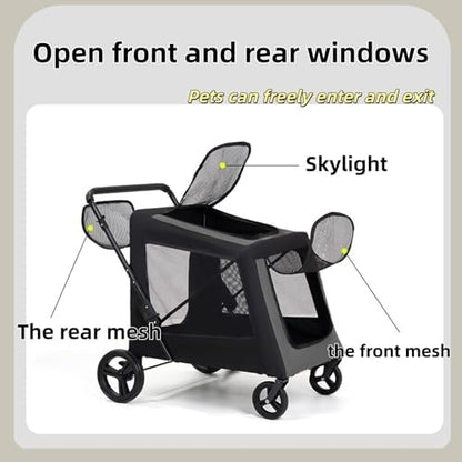 Large Dog Stroller for Large Dogs, Pet Stroller Up to 130lbs
