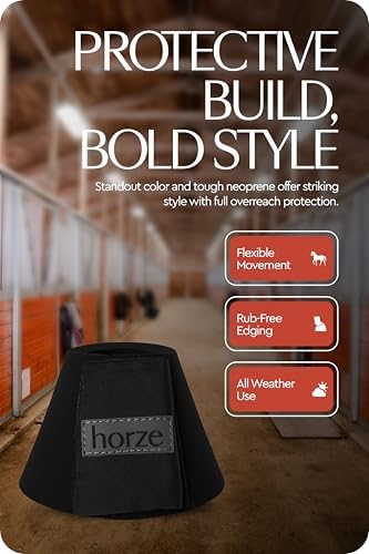 HORZE Pro Overreach Bell Boots for Horses, Neoprene Pair Horse Bell Boots