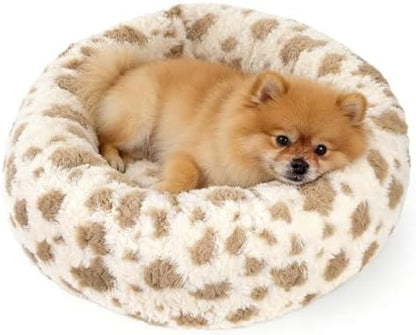 Avont Donut Dog Bed, Calming Round Pet Bed for Small & Medium Dogs, Cats