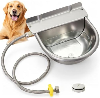 Automatic Livestock Waterer Bowl,304 Stainless Steel Float Valve Pet Bowl