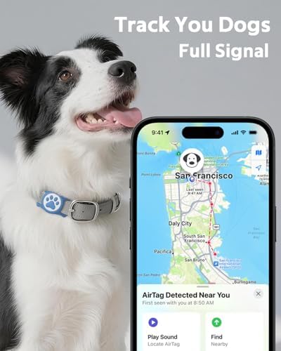 IP68 Waterproof Dog AirTag Holder for Dog Collar, Soft, Stretchy Silicone