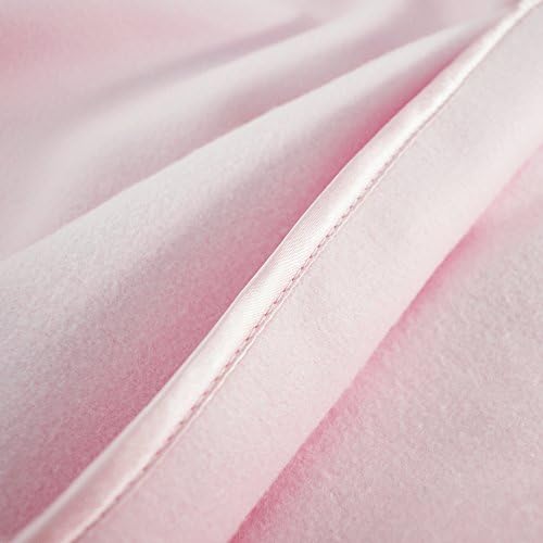 TL Care Fleece Blanket with Silk-Like Satin Trim, Soft, Warm & Cozy, Pink, 30" x 30" for Boys and Girls, Perfect for Baby Carrier, Stroller, Travel and Gifting (Pack of 2)