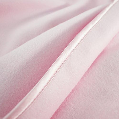 TL Care Fleece Blanket with Silk-Like Satin Trim, Soft, Warm & Cozy, Pink, 30" x 30" for Boys and Girls, Perfect for Baby Carrier, Stroller, Travel and Gifting (Pack of 2)