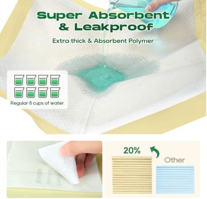 Bamboo Puppy Pads X-Large 28"x34" 60 Count with Adhesive Tabs