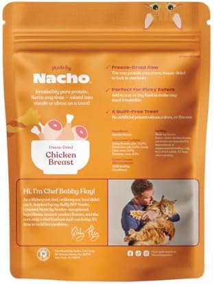 Made by Nacho Freeze-Dried Chicken Breast Meal Topper, Mixer or Treat 3.5oz | High Protein, Pure Chicken Ingredients | Premium Cage-Free Chicken Breast | Crunchy Texture (Pack of 2)