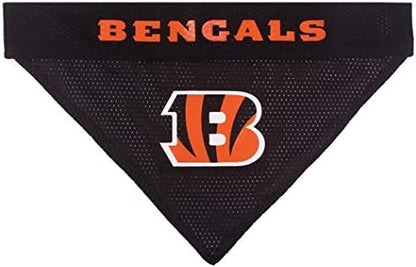 Pets First NFL DOG BANDANA - CINCINNATI BENGALS REVERSIBLE PET BANDANA. 2 Sided Sports Bandana with a PREMIUM Embroidery TEAM LOGO, Large/X-Large. - 2 Sizes & 32 NFL Teams available