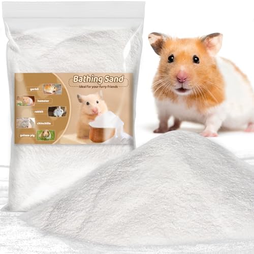 Sukh 47OZ Hamster Sand Bath - White Fine Silica Sand, Hamster Soft Cleaning