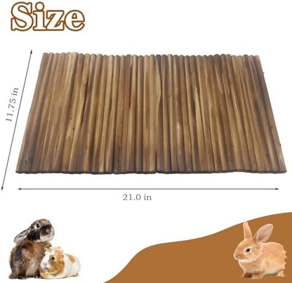 kathson Wooden Rabbit Hideout with Tunnel,Extra Large Bunny Bridge Guinea Pig Wood Ladder Flexible Hamster Ramp Small Animal Climbing Toys for Ferret Hedgehog Chinchillas and Other Rodents