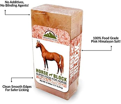 Licking Salt for Horse, 100% Pure Himalayan Pink Salt Chunks, 6 LBS, Animal Feed Salt Chunks, Horse Salt Licks, Natural Mineral Salt - Pack of 2