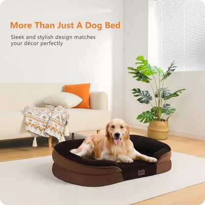 Dwanton Orthopedic Waterproof Large Dog Bed Sofa, Gel Memory Foam, 42"