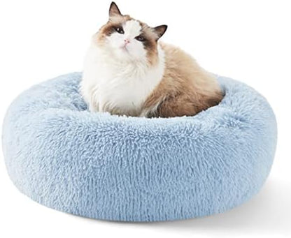 Bedsure Calming Cat Beds Donut Round Washable Kitten Bed,20 inches
