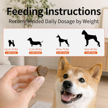 Hip and Joint Chews for Dogs, Glucosamine MSM Chondroitin, 120ct