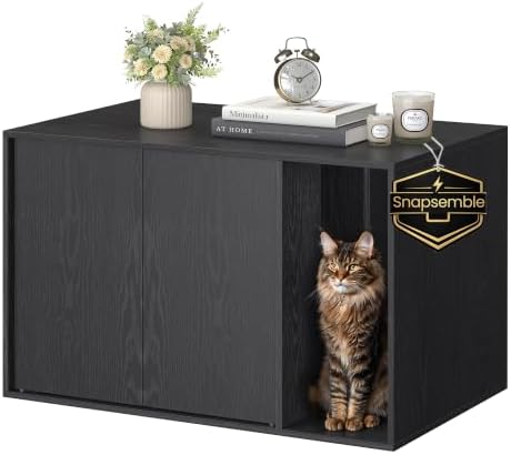 SONGMICS HOME Cat Litter Box Enclosure, Tool-Free Assembly
