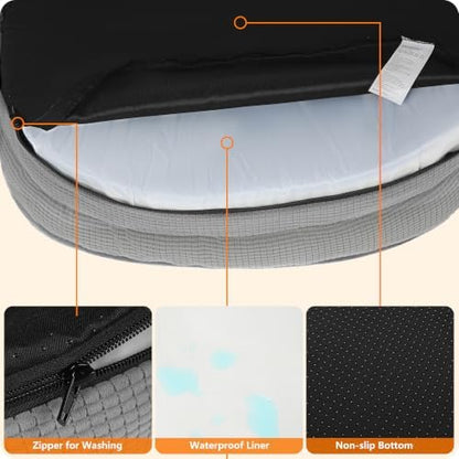Dwanton Orthopedic Waterproof Medium Dog Bed Sofa, Gel Memory Foam, 36"