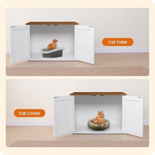 Dwanton Cat Litter Box Enclosure, Hidden Litter Box Furniture, 27.6 Inches