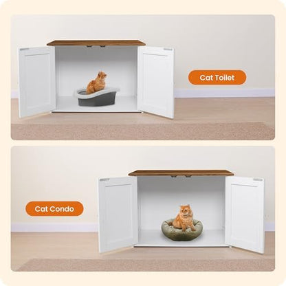 Dwanton Cat Litter Box Enclosure, Hidden Litter Box Furniture, 27.6 Inches