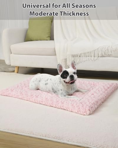 Exsnugy Washable Dog Bed Mat Large Size Fluffy Pet Crate Pad 42x28 XL