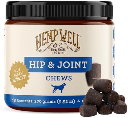Hemp Well Hip & Joint Dog Soft Chews with Glucosamine & Hemp, MSM, 60 Count