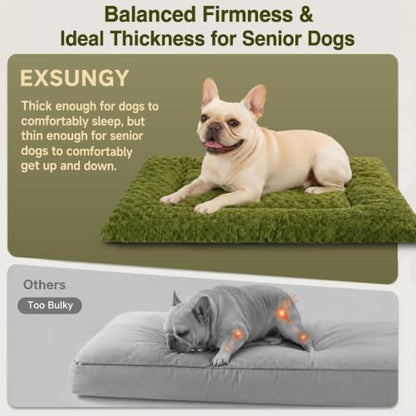 Exsnugy Washable Dog Bed Mat Large Size Fluffy Pet Crate Pad 42x28 XL