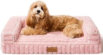 Orthopedic Medium Dog Bed Furry Pet Bed, Washable Cover 30''X20''
