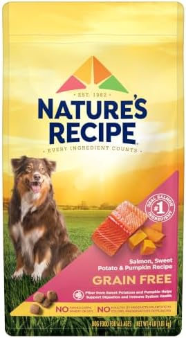 Nature's Recipe Grain Free Salmon Dry Dog Food, 4 lb. Bag
