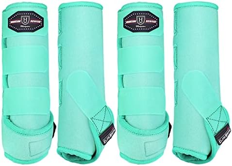 Harrison Howard Splint Boots for Horses 4 Pack, Front & Hind Horse Sport Boots with Neoprene Leg Protection