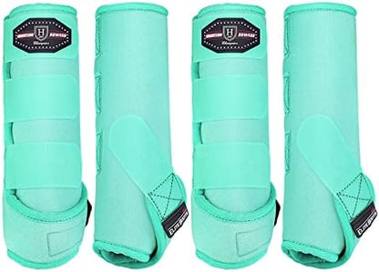 Harrison Howard Splint Boots for Horses 4 Pack, Front & Hind Horse Sport Boots with Neoprene Leg Protection