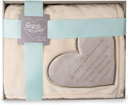 Pavilion Gift Company Soft Happy Retirement Warm Royal Plush Throw Blanket 50"x60"