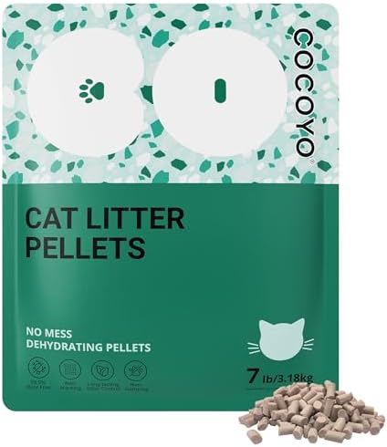 COCOYO Cat Litter Pellets, Zeolite, Long-Lasting Odor Control Non-climping, 7 Lbs Pack