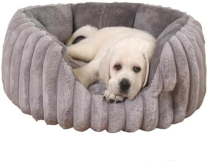 Donut Dog Bed, Cat Bed Kitten Bed, Washable Round Cat Beds for Indoor Cats, Soft Thickened Kitten Beds for Indoor Kittens, Anti-Anxiety Calming Pet Bed with Non-Slip Bottom(Small)